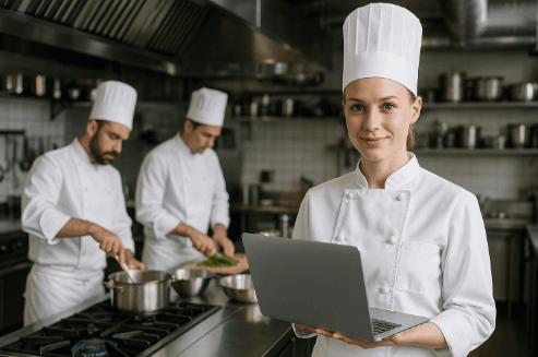 Catering-Software Baity auf einem Laptop